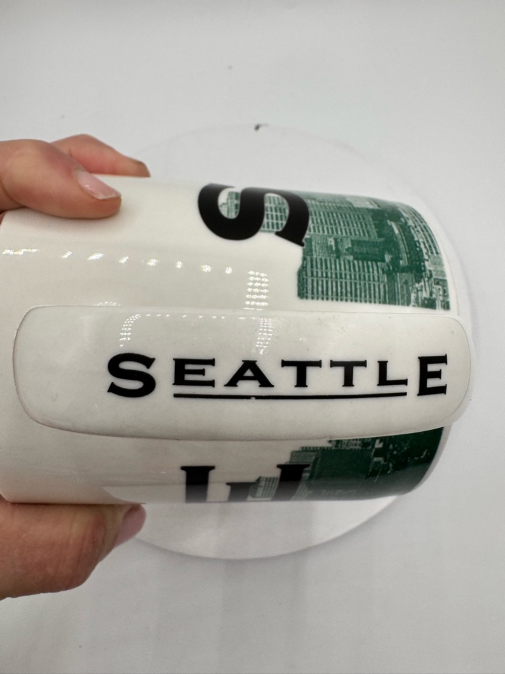 2002 Starbucks Seattle Emerald City Skyline Barista Series One 18 oz Coffee Mug